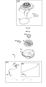 Flywheel, Ignition, And Starter Group Diagram and Parts List for  Briggs and Stratton Engine